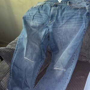Forever 21 Blue Boyfriend Jeans with Distressed Details